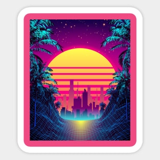 Vaporwave City Pop Colorful 80s 90s Retro Sunset Futurism Design Sticker